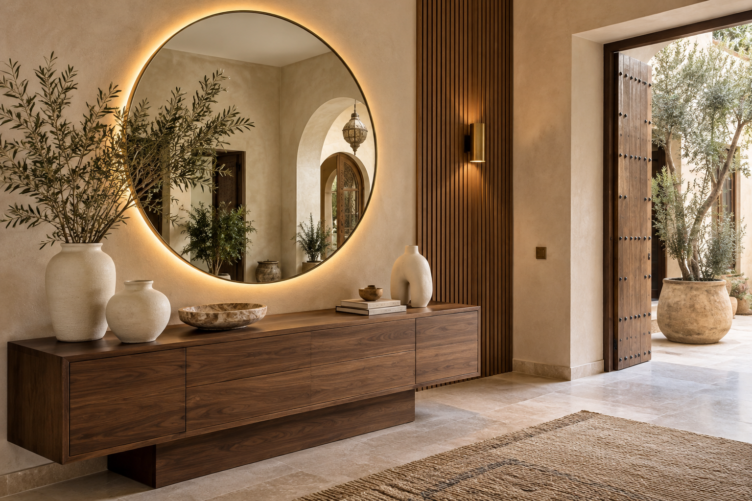 Inspiration de miroir rond lumineux